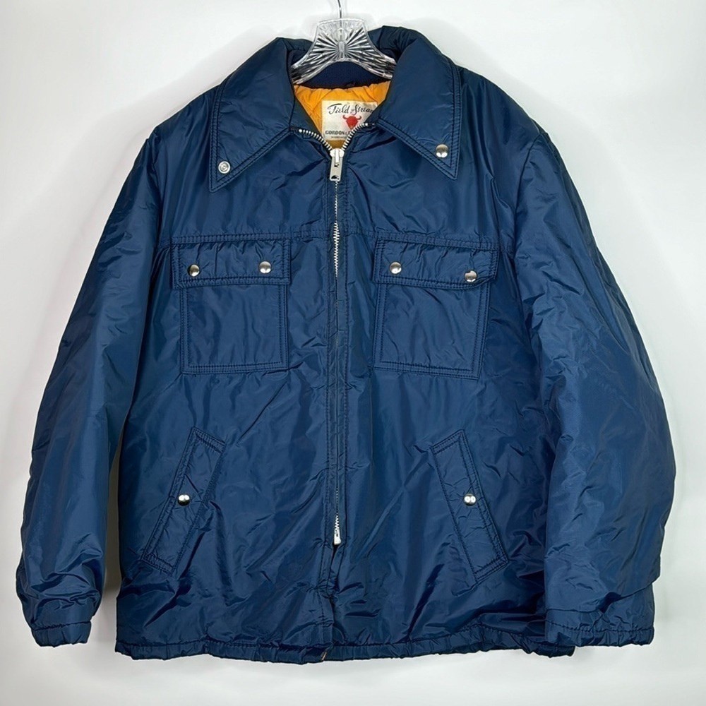 Vintage Field & Stream Fordon & Ferguson Navy Blue Puffer Jacket Size 46 80s